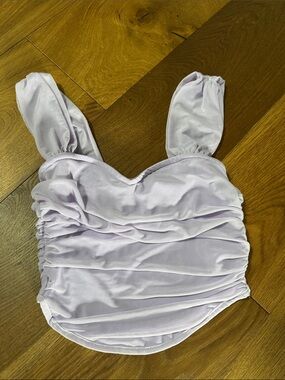 SHEIN Lilac Ruched Sweetheart Camisole